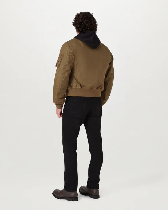 Belstaff Brecon Bomber Motorcycle Jacket Green worn by model on white background