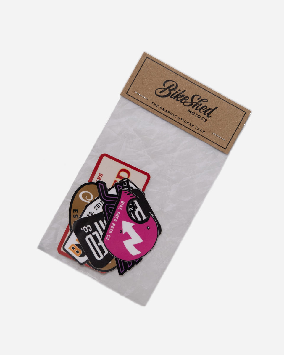 Pack of 6 motorcycle graphic decal stickers