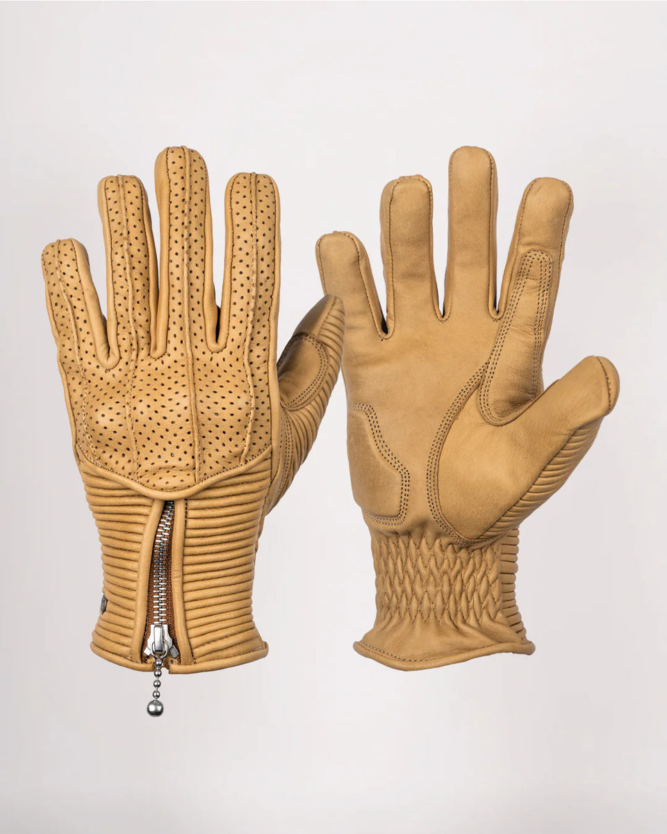 Goldtop raptor women's motorcycle gloves sand studio image