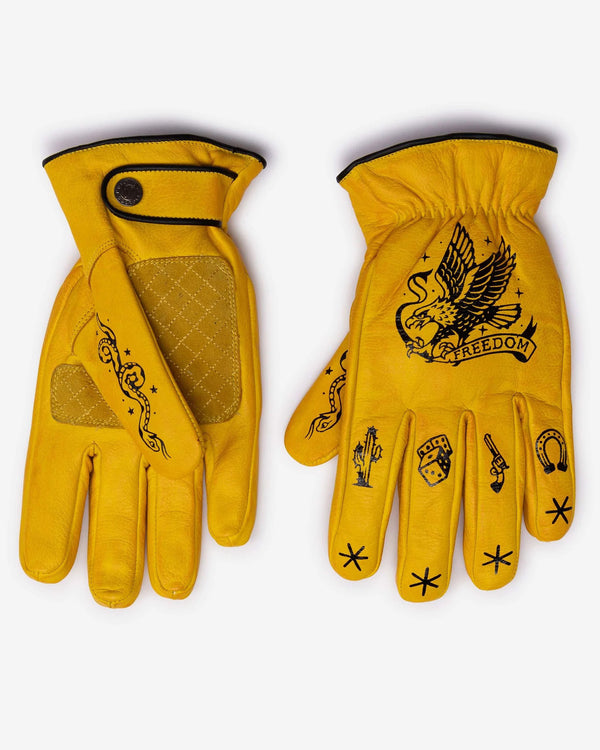 Macleod Outlaw Leather Gloves - Yellow