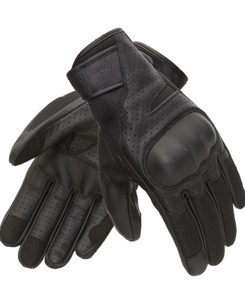 Merlin Griffin Leather Gloves - Black studio image