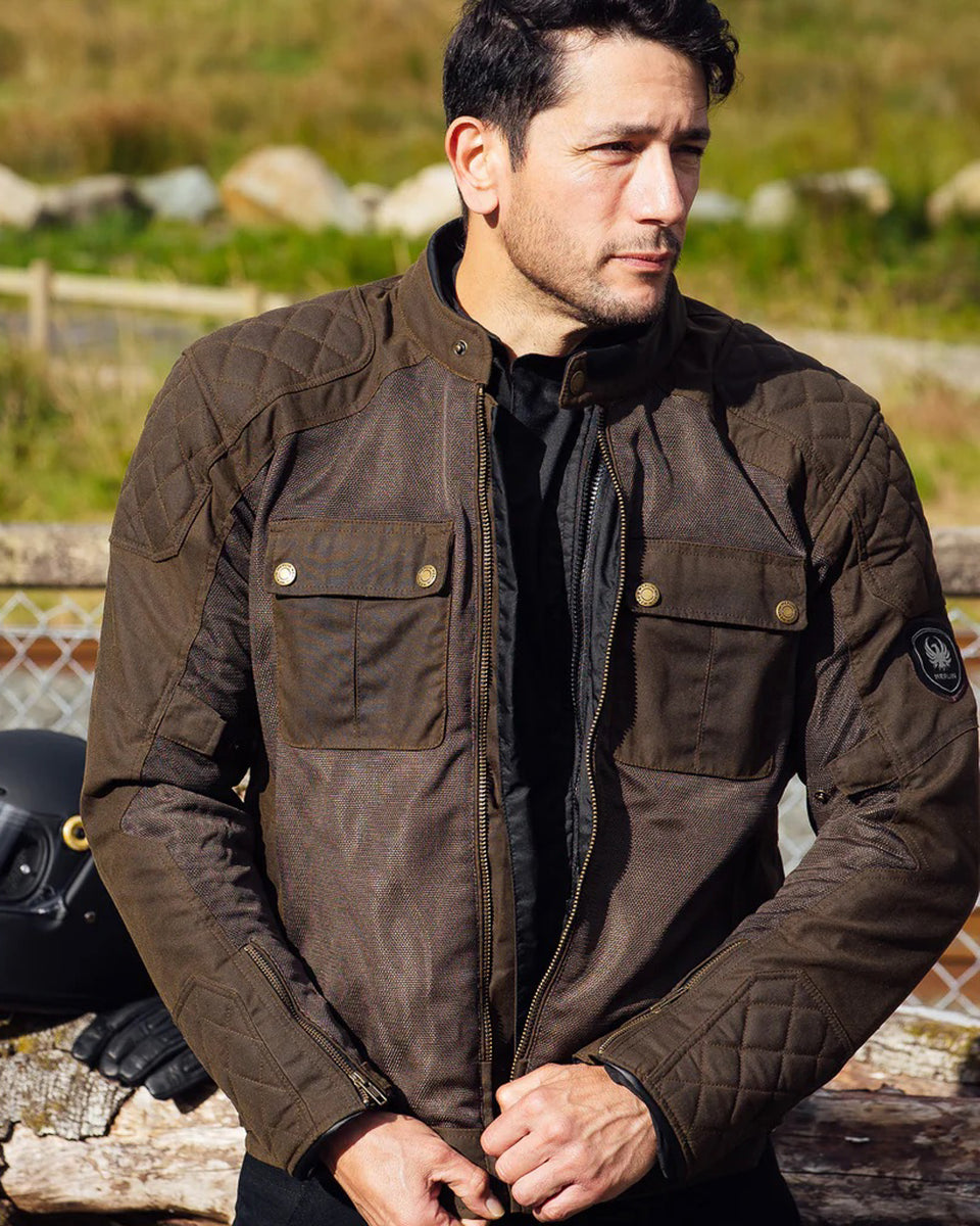Merlin Shenstone Cotec II Air Jacket - Olive worn by model outdoors