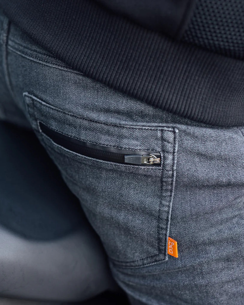 Merlin Mason 2 Waterproof Riding Jeans - Black worn by model outdoors detail