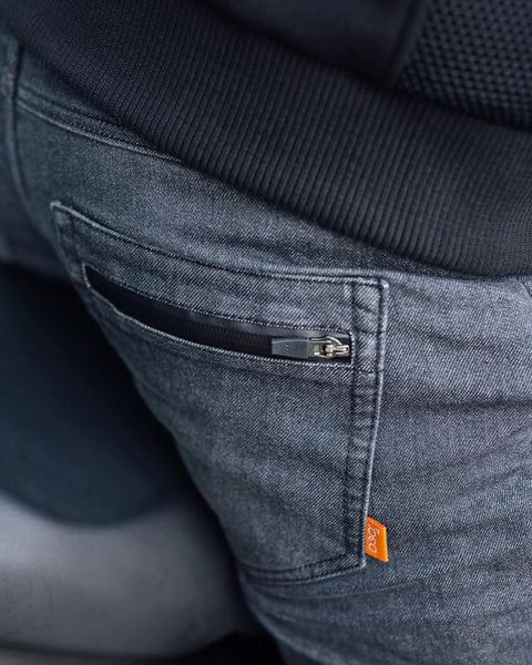 Merlin Mason 2 Waterproof Riding Jeans - Black worn by model outdoors detail