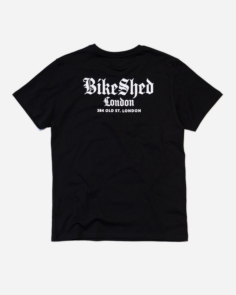 Bike Shed Olde London T-Shirt Black Studio Image Back