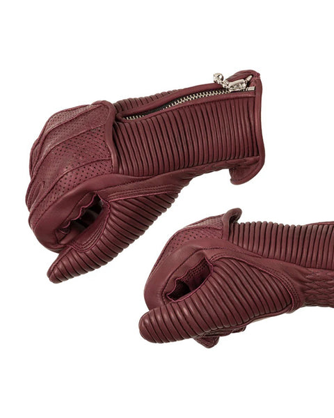 Goldtop raptor women's gloves burgundy red studio image