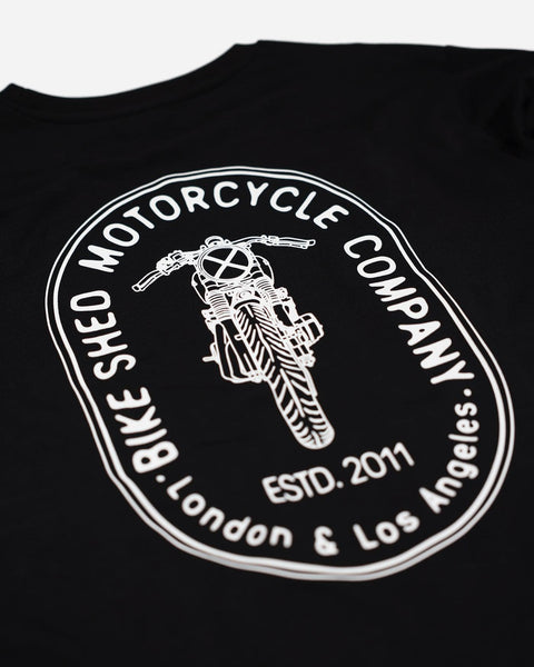 BSMC Cafe Bars Long Sleeve Motorcycle Graphic T-Shirt - Black