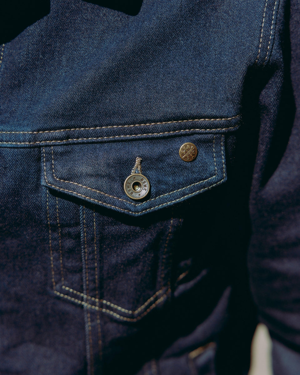 BSMC Motorcycle Denim Jacket - Cordura Indigo - pocket detail