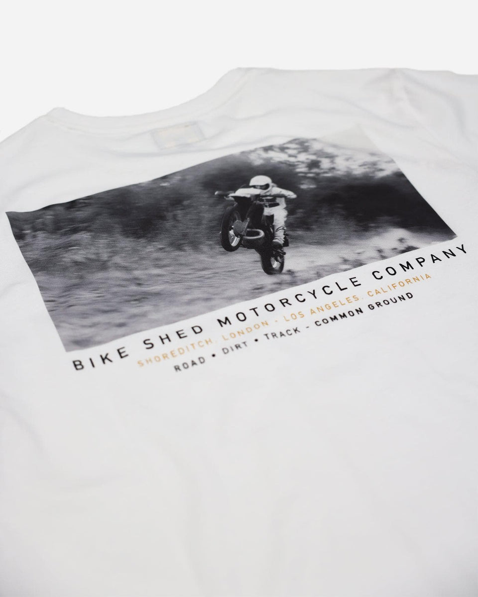 BSMC Dirt Shot Motorcycle Graphic T-Shirt - White