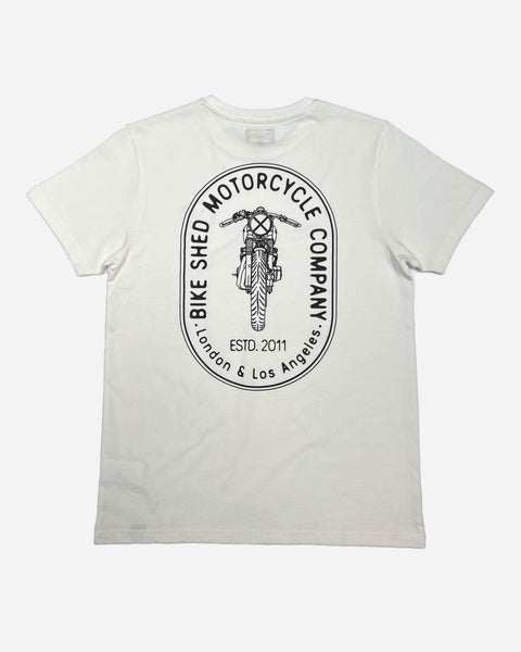 BSMC Drop Bars Graphic Motorcycle T Shirt - White