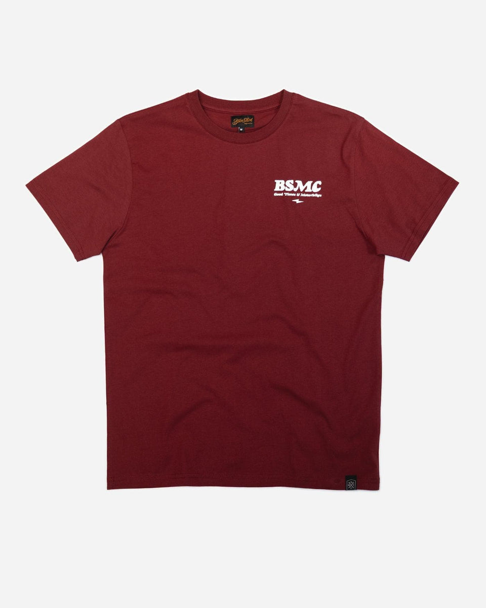 Burgundy Good Times Motorcycle Logo T-Shirt