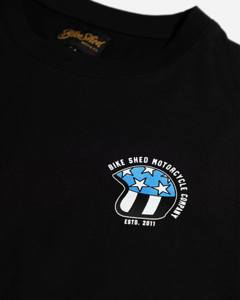 Black Motorcycle Kick It Graphic T-Shirt - Front Detail