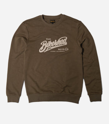 BSMC Moto Co Appliqué Sweatshirt - Khaki