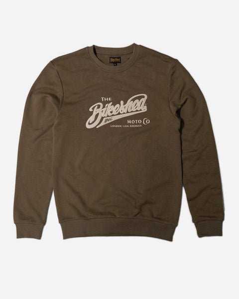 BSMC Moto Co Logo Appliqué Sweatshirt - Khaki
