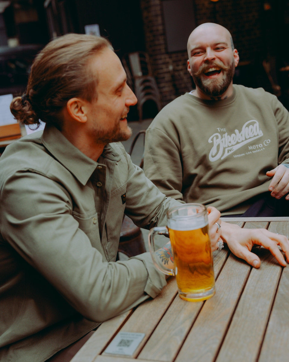 BSMC Moto Co Logo Appliqué Sweatshirt - Khaki