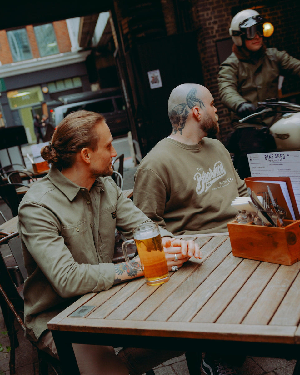 BSMC Moto Co Logo Appliqué Sweatshirt - Khaki