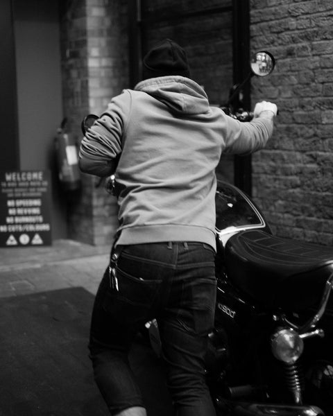 BSMC Moto Co Overhead Motorcycle Hoodie - Washed Grey