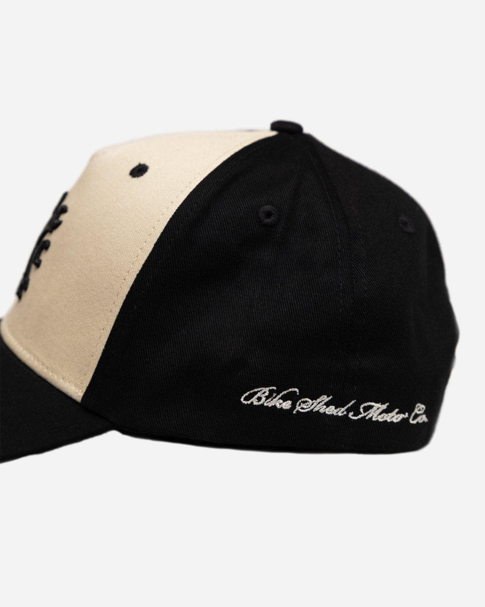 BSMC Spanners Logo Motorcycle Cap - Cream/Black