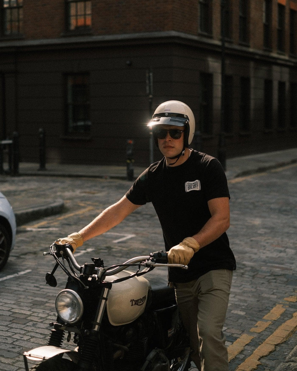 BSMC Throwback Logo Motorcycle Graphic T-Shirt - Black