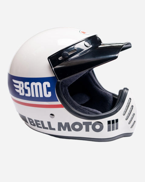 BSMC Retail Helmets BSMC x Bell Moto-3 Motorcycle Helmet White