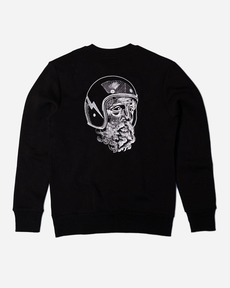 BSMC Zeus Embroidered Motorcycle Sweatshirt - Black