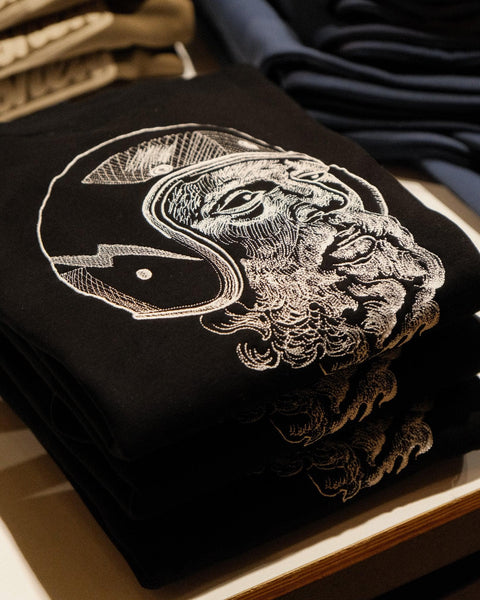 BSMC Zeus Embroidered Motorcycle Sweatshirt - Black