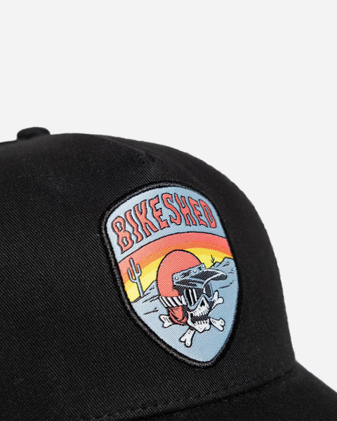 Dead Dakar Doug Motorcycle Graphic Patch Cap - Black