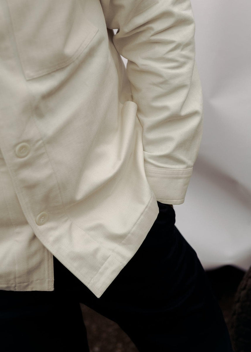 BSMC Chain Embroidery Motorcycle Chore Jacket - Ecru