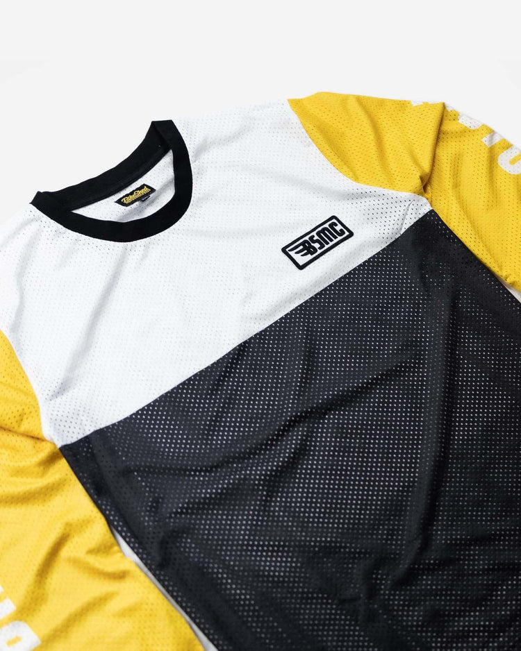 BSMC Retail Long Sleeves BSMC DT Race Jersey - YELLOW/WHITE/BLACK