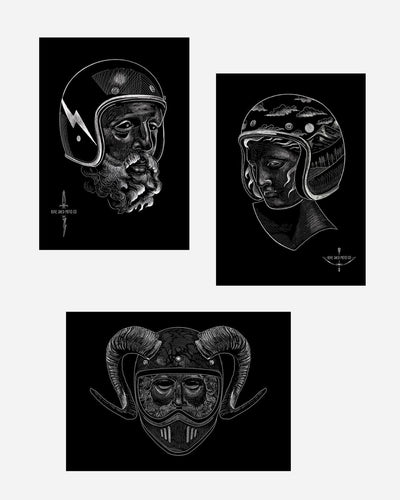 BSMC 'Gods In Helmets' Triptych Prints