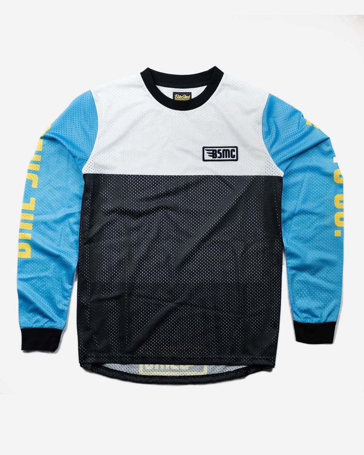 BSMC Retail Long Sleeves BSMC XT Race Jersey - BLUE/WHITE/BLACK