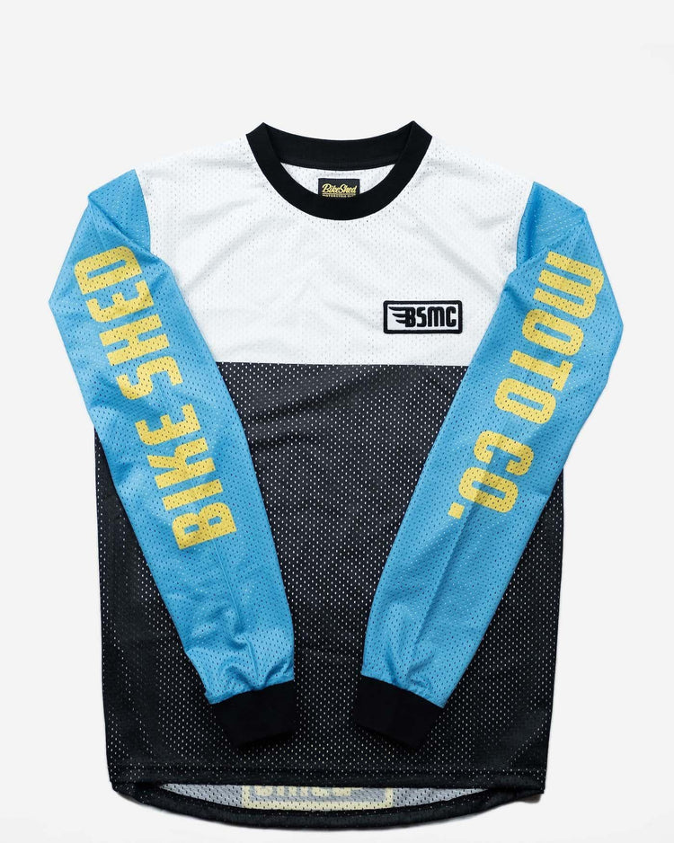 BSMC Retail Long Sleeves BSMC XT Race Jersey - BLUE/WHITE/BLACK