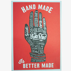 BSMC Retail Collaborations BSMX x Dave Buonaguidi "Handmade Is Better Made" Print - Red