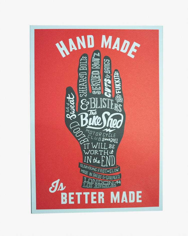 BSMC Retail Collaborations BSMX x Dave Buonaguidi "Handmade Is Better Made" Print - Red