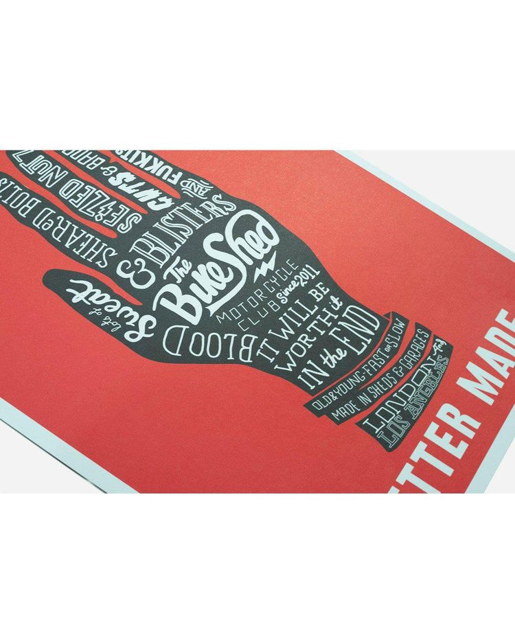 BSMC Retail Collaborations BSMX x Dave Buonaguidi "Handmade Is Better Made" Print - Red